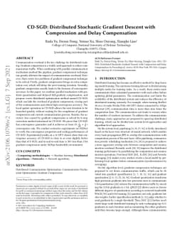 CD-SGD: Distributed Stochastic Gradient Descent with Compression and
  Delay Compensation