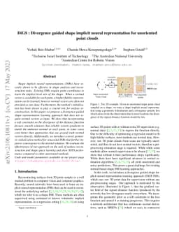 DiGS : Divergence guided shape implicit neural representation for
  unoriented point clouds