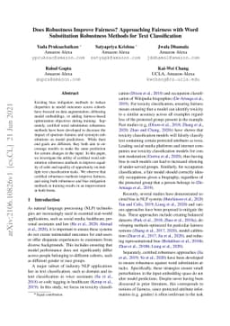 Does Robustness Improve Fairness? Approaching Fairness with Word
  Substitution Robustness Methods for Text Classification