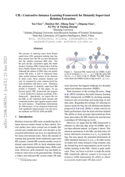 CIL: Contrastive Instance Learning Framework for Distantly Supervised
  Relation Extraction