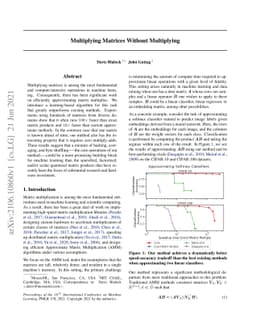 Multiplying Matrices Without Multiplying