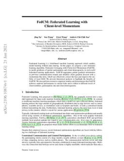 FedCM: Federated Learning with Client-level Momentum