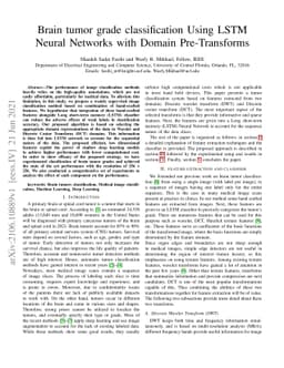 Brain tumor grade classification Using LSTM Neural Networks with Domain
  Pre-Transforms