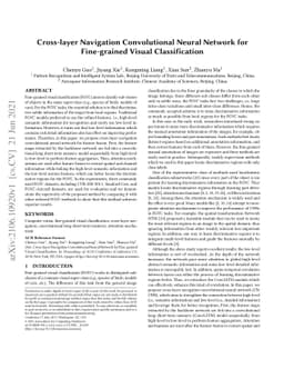Cross-layer Navigation Convolutional Neural Network for Fine-grained
  Visual Classification