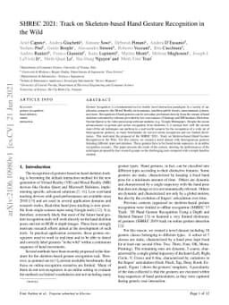 SHREC 2021: Track on Skeleton-based Hand Gesture Recognition in the Wild