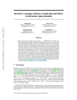 BernNet: Learning Arbitrary Graph Spectral Filters via Bernstein
  Approximation