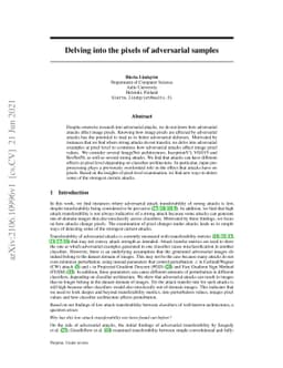 Delving into the pixels of adversarial samples