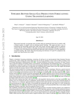 Towards Better Shale Gas Production Forecasting Using Transfer Learning
