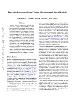 Leveraging Language to Learn Program Abstractions and Search Heuristics