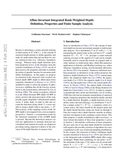 Affine-Invariant Integrated Rank-Weighted Depth: Definition, Properties
  and Finite Sample Analysis