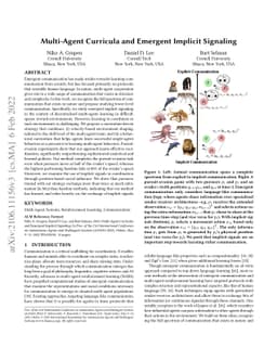 Multi-Agent Curricula and Emergent Implicit Signaling