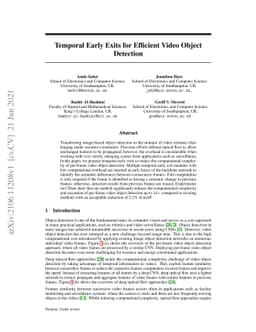 Temporal Early Exits for Efficient Video Object Detection
