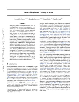 Secure Distributed Training at Scale