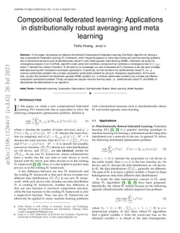 Compositional federated learning: Applications in distributionally
  robust averaging and meta learning