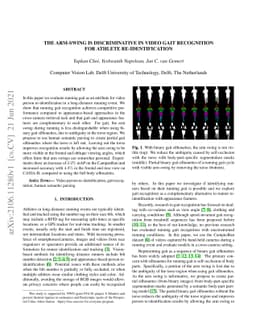 The Arm-Swing Is Discriminative in Video Gait Recognition for Athlete
  Re-Identification
