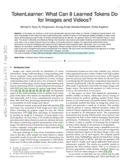 TokenLearner: What Can 8 Learned Tokens Do for Images and Videos?