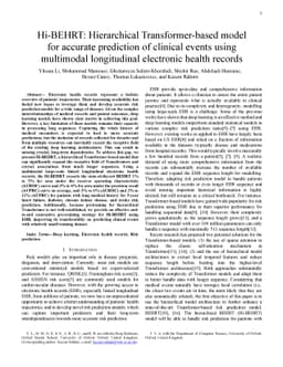 Hi-BEHRT: Hierarchical Transformer-based model for accurate prediction
  of clinical events using multimodal longitudinal electronic health records