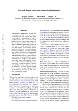 How well do you know your summarization datasets?
