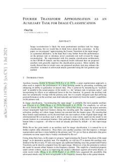 Fourier Transform Approximation as an Auxiliary Task for Image
  Classification