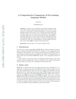 A Comprehensive Comparison of Pre-training Language Models