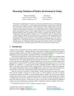 Measuring Violations of Positive Involvement in Voting