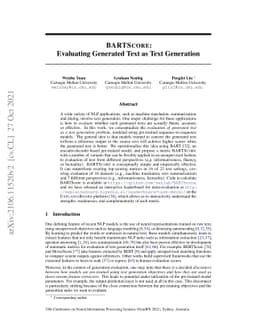 BARTScore: Evaluating Generated Text as Text Generation