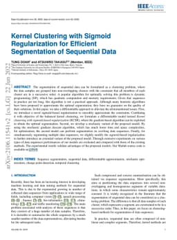 Kernel Clustering with Sigmoid-based Regularization for Efficient
  Segmentation of Sequential Data