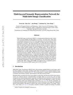 Multi-layered Semantic Representation Network for Multi-label Image
  Classification