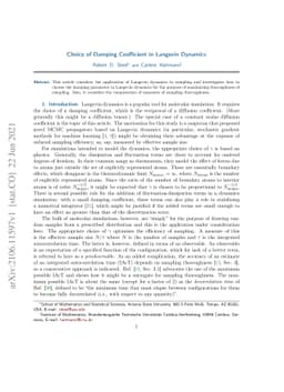 Choice of Damping Coefficient in Langevin Dynamics