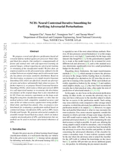 NCIS: Neural Contextual Iterative Smoothing for Purifying Adversarial
  Perturbations