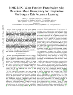 MMD-MIX: Value Function Factorisation with Maximum Mean Discrepancy for
  Cooperative Multi-Agent Reinforcement Learning