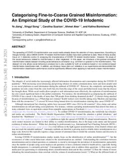 Categorising Fine-to-Coarse Grained Misinformation: An Empirical Study
  of COVID-19 Infodemic