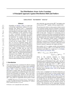 Test Distribution-Aware Active Learning: A Principled Approach Against
  Distribution Shift and Outliers