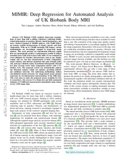 MIMIR: Deep Regression for Automated Analysis of UK Biobank Body MRI