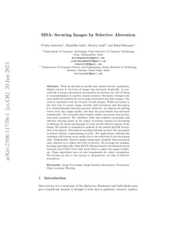 SISA: Securing Images by Selective Alteration