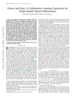 Glance and Gaze: A Collaborative Learning Framework for Single-channel
  Speech Enhancement