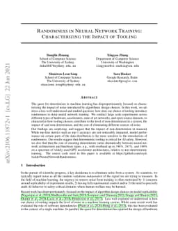 Randomness In Neural Network Training: Characterizing The Impact of
  Tooling