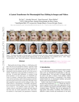 A Latent Transformer for Disentangled Face Editing in Images and Videos
