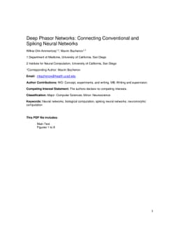 Deep Phasor Networks: Connecting Conventional and Spiking Neural
  Networks