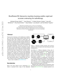 RootPainter3D: Interactive-machine-learning enables rapid and accurate
  contouring for radiotherapy