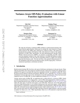 Variance-Aware Off-Policy Evaluation with Linear Function Approximation