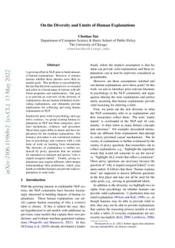 On the Diversity and Limits of Human Explanations