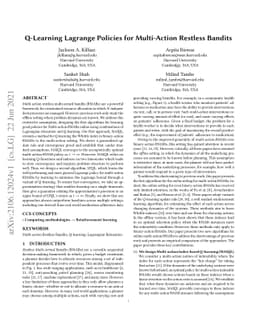 Q-Learning Lagrange Policies for Multi-Action Restless Bandits