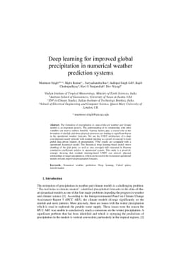 Deep learning for improved global precipitation in numerical weather
  prediction systems