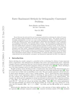 Faster Randomized Methods for Orthogonality Constrained Problems