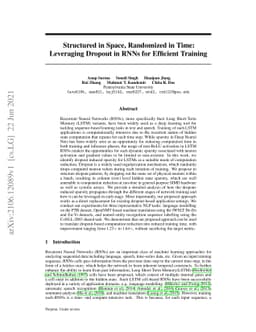 Structured in Space, Randomized in Time: Leveraging Dropout in RNNs for
  Efficient Training
