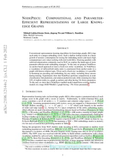 NodePiece: Compositional and Parameter-Efficient Representations of
  Large Knowledge Graphs