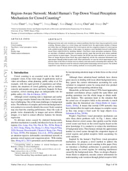 Region-Aware Network: Model Human's Top-Down Visual Perception Mechanism
  for Crowd Counting