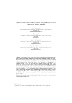 Combination of Convolutional Neural Network and Gated Recurrent Unit for
  Energy Aware Resource Allocation