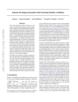 Fairness for Image Generation with Uncertain Sensitive Attributes
